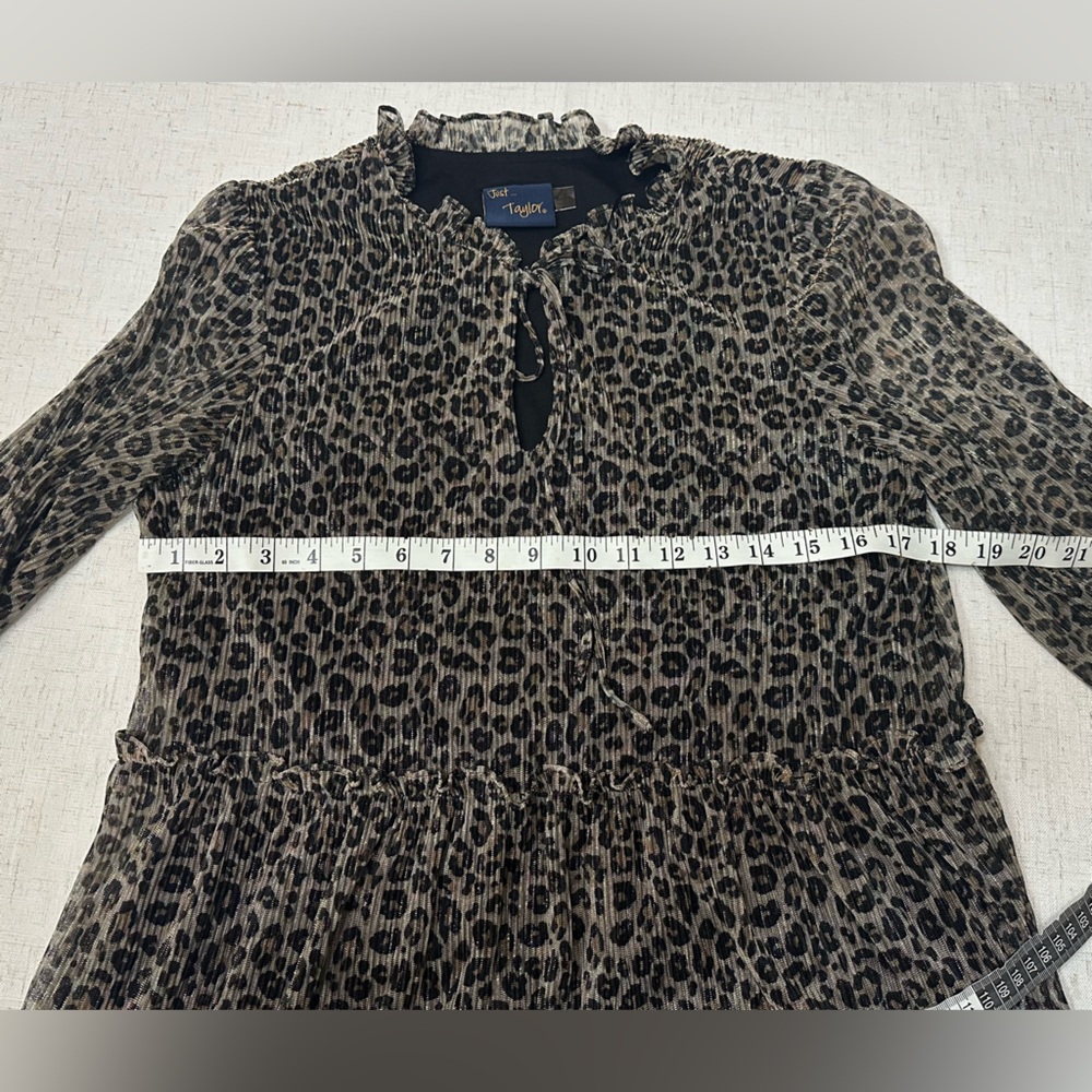 💜Just...Taylor Leopard-Print Midi Dress in Black and beige - Picture 10 of 12